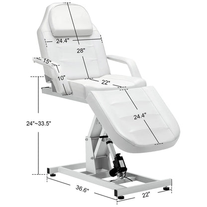 BarberPub Salon SPA Massage Bed Tattoo Chair Facial Adjustable Table Beauty Equipment 0100 (White)