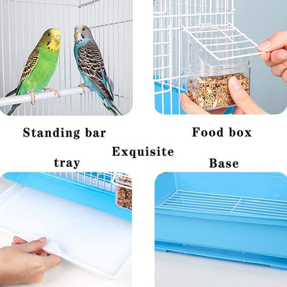 Professional Birdcage Pet Supplies Bird Carrier Gardening Decor Parrot Cages for Large Birds,Decorative Bird Cages Home Decor,Large Household Bird Cage,Luxury Pet Bird Villa(Blue C)