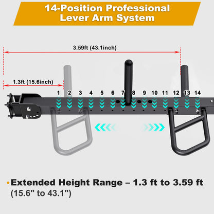 Kipika Power Rack Jammer Arms - Adjustable Height & Angle Lever Arm System for 2x2 Power Cages with 5/8" or 1" Holes - Fits 2-Inch Olympic Plates - 1 Pair (‎for 2" x 2" Racks with 5/8" or 1" Holes)
