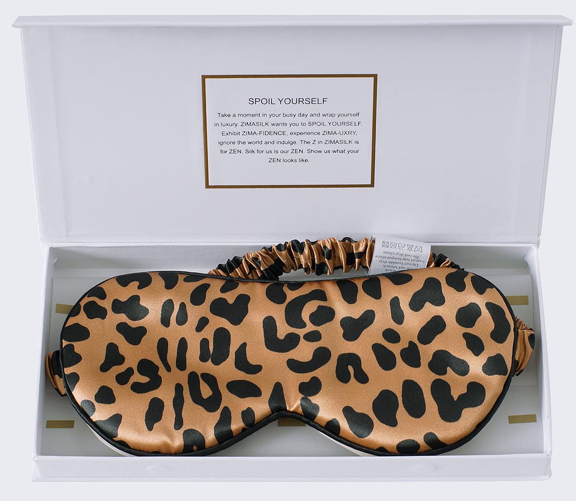 ZIMASILK Adjustable 100% 22 Momme Mulberry Silk Sleep Mask for Sleeping, Filled with Premium Mulberry Silk, Softest & Breathable Blackout Eye Sleeping Mask (Black)
