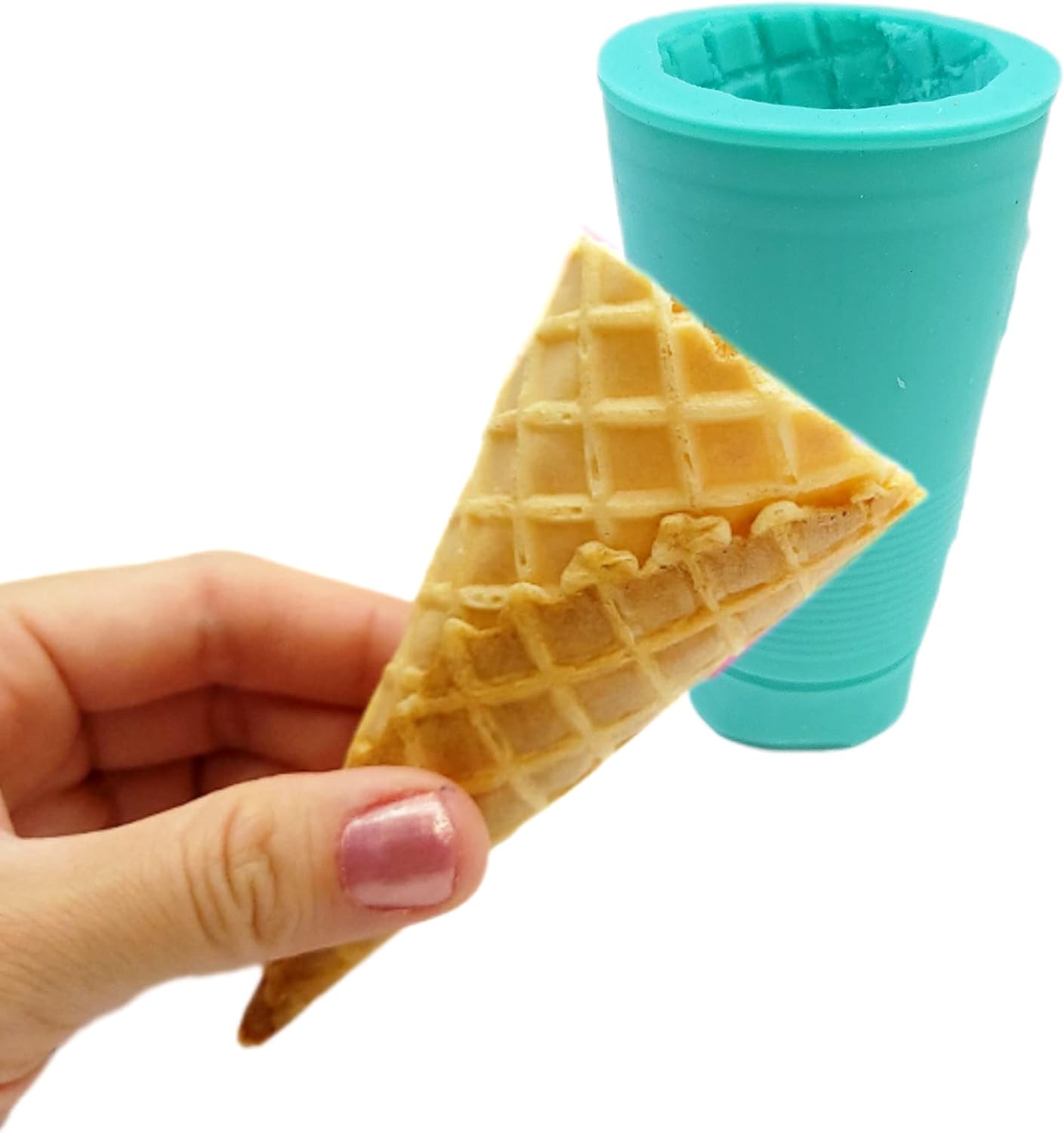 Natucraft 3D NC059 Waffle cone silicone mold ice cream cone mold Ice cream cone mold wax melt mold realistic ice cream