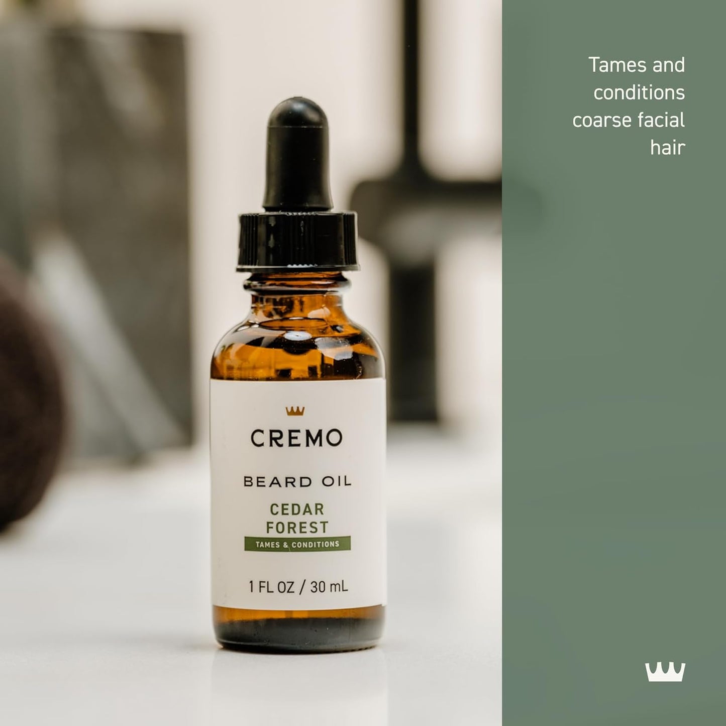Cremo Beard Oil, Revitalizing Cedar Forest, 1 fl oz - Restore Natural Moisture and Soften Your Beard To Help Relieve Beard Itch