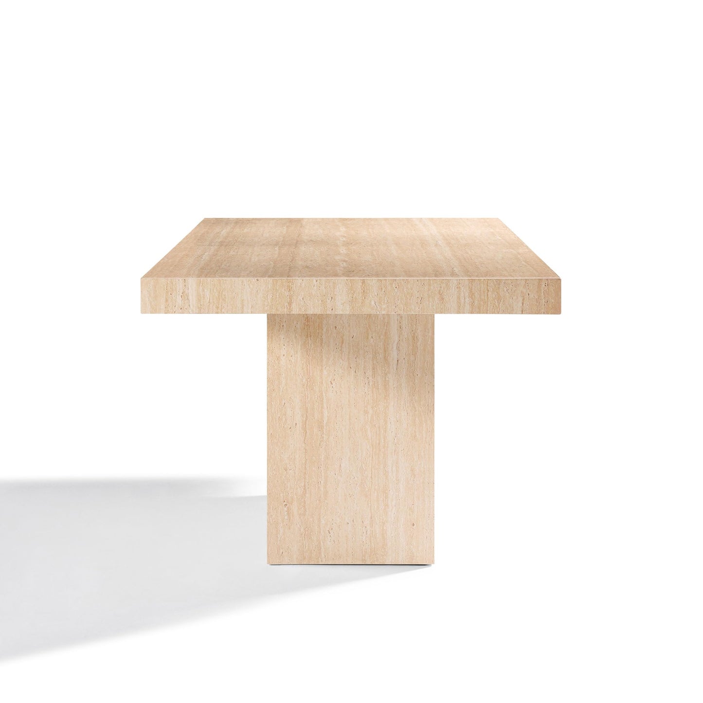 Acme Inca Dining Table in Travertine Stone