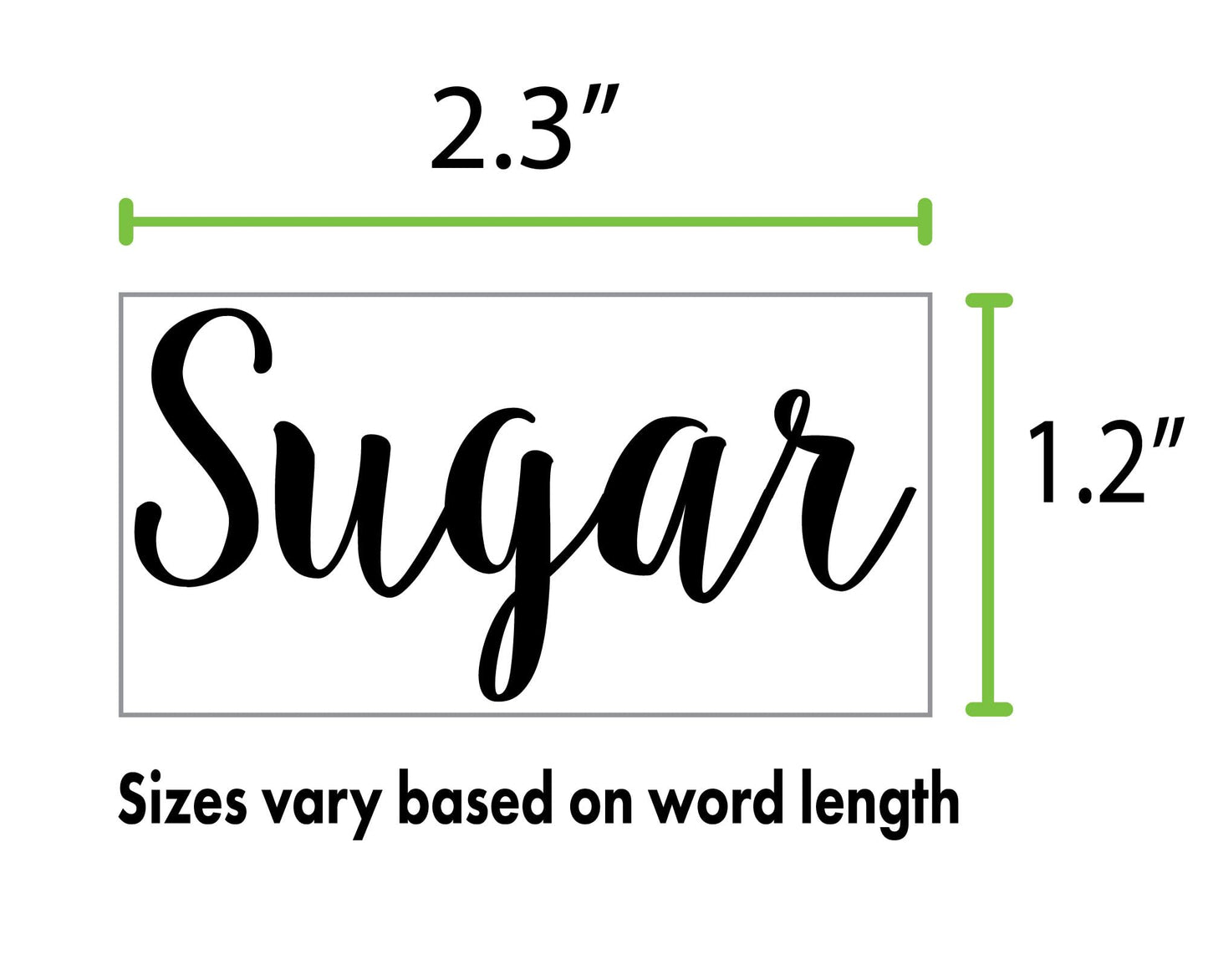 Kitchen Pantry Organization Label Decal Stickers for Jars, Containers, and Canisters Flour, Coffee, Sugar, Tea 40 Pack
