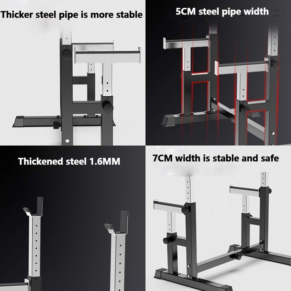 ERoomQ Bench Press Rack Gym Equipment, Dumbbell Racks with Dumbbells Folding Squat Rack Stands with Pull Up Bar Exercise Equipment for Home Gym Barbell Pull Up Rack Bars Free Standing