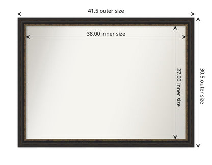Amanti Art Bronze Wall Mirror 31x42 Accent Bronze Narrow Rectangle Bathroom Mirror for Wall Decor Living Room, X-Large Traditional Frame, Hangs Horizonally and Vertically, Bathroom Decor, Non-Beveled