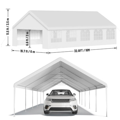 20x33 ft Heavy Duty Party Tent, Outdoor Wedding Canopy with Removable Sidewalls & Waterproof UV Roof, White Commercial Event Shelter for Backyard, Reception, Festival, Camping