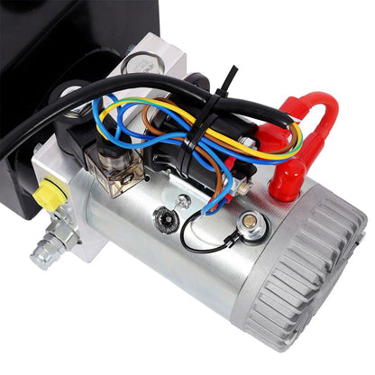 YATON 12V Hydraulic Pump 8 Quart Double Acting Power Unit, 1.6kW DC Hydraulic Pump with Steel Reservoir, 3200 PSI Hydraulic Power Unit for Dump Trailer, Lift Gate & Car Lifting