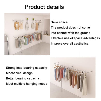 JINJIANNING Industrial Pipe Wall-Mounted Clothes Rack, Heavy Duty Metal Garment Display Shelf for Retail & Home, Space-Saving Clothing Organizer, Commercial & Home Use(Length 400cm)
