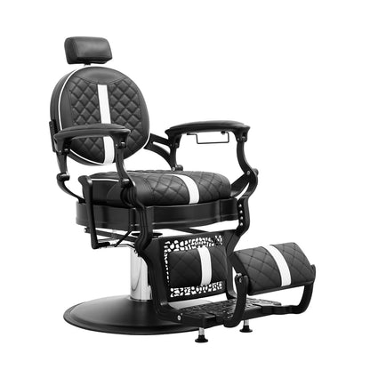 Nolasalon Barber Chair Hair Salon Chair,Heavy Duty 700 LBS, for Hair Stylist Barber Beauty Tattoo Massage(Black White)
