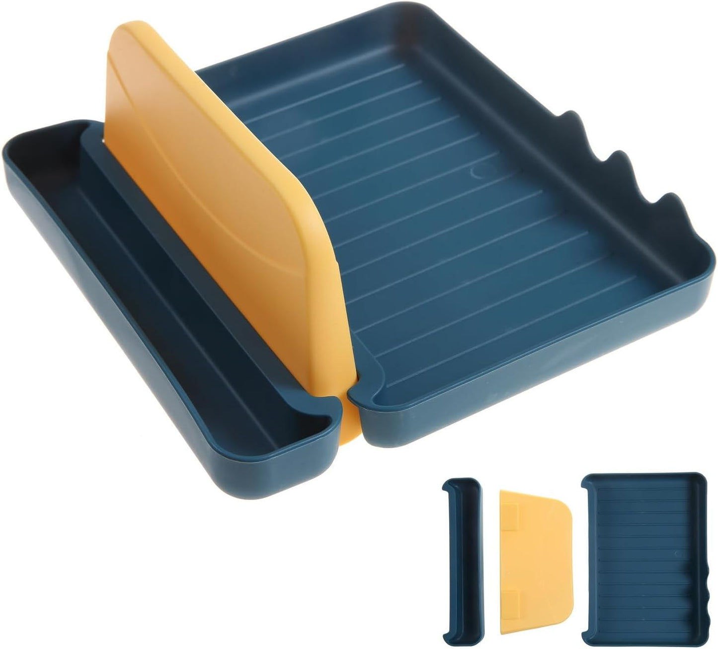 Multifunction Kitchen Spatula Rack, Spoon Rest, Kitchen Utensil Holder, 2 Pack (Blue & Green) - Luck Love