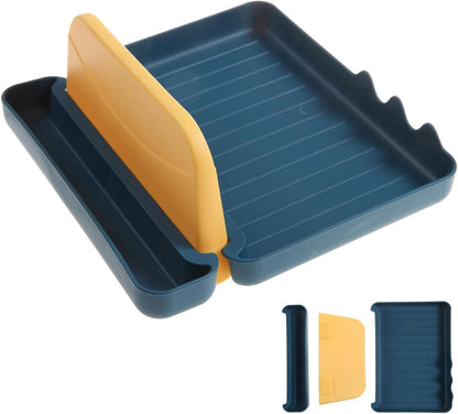 Multifunction Kitchen Spatula Rack, Spoon Rest, Kitchen Utensil Holder, 2 Pack (Blue & Green) - Luck Love