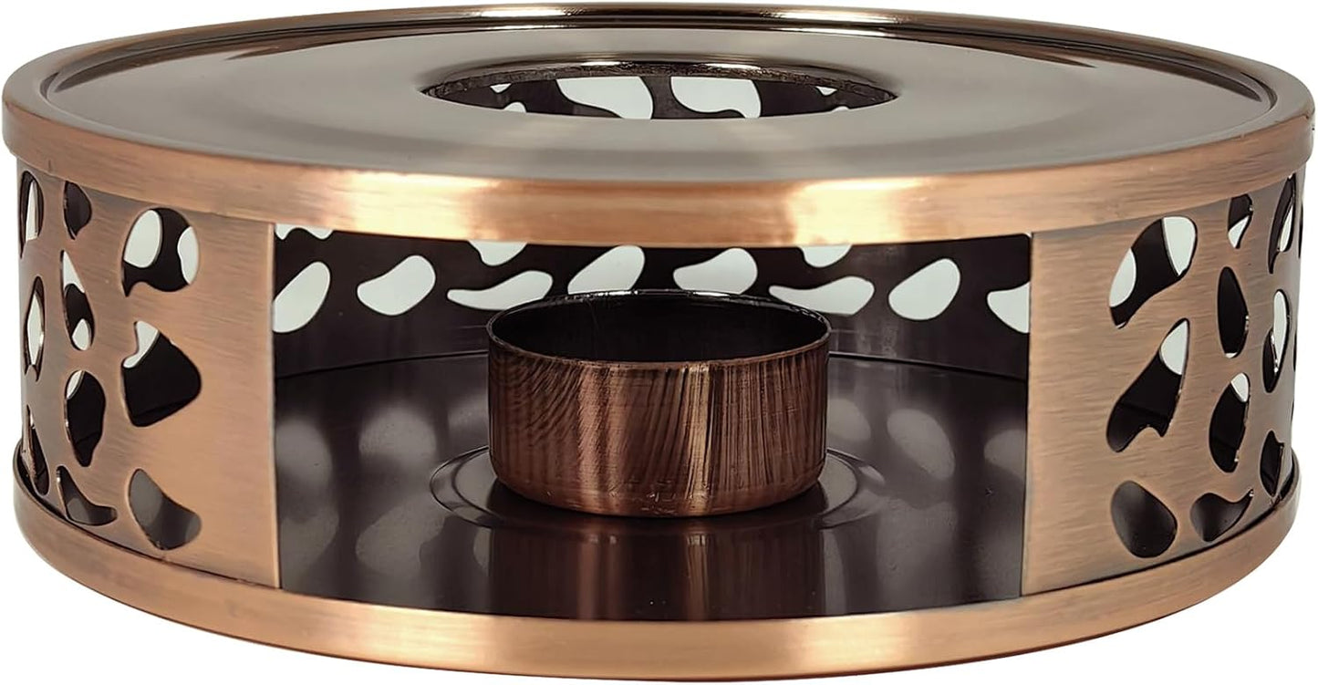 Teapot Candle Warmer with Tea Light Heater, C-Bronze Teapot Heating Base and Candle Holder
