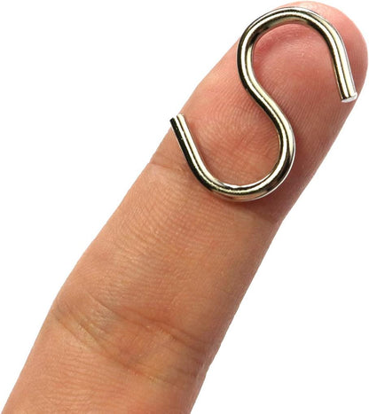 Millennial Essentials Mini S Hooks, 200pcs S Shaped Wire Hook Hangers for DIY Crafts, Jewelry, Key Chain