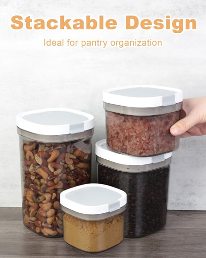Large Food Storage Containers with Lid Airtight, 1.6QT/1800ML BPA Free Plastic Canister for Flour, Sugar, Cereal, Coffee
