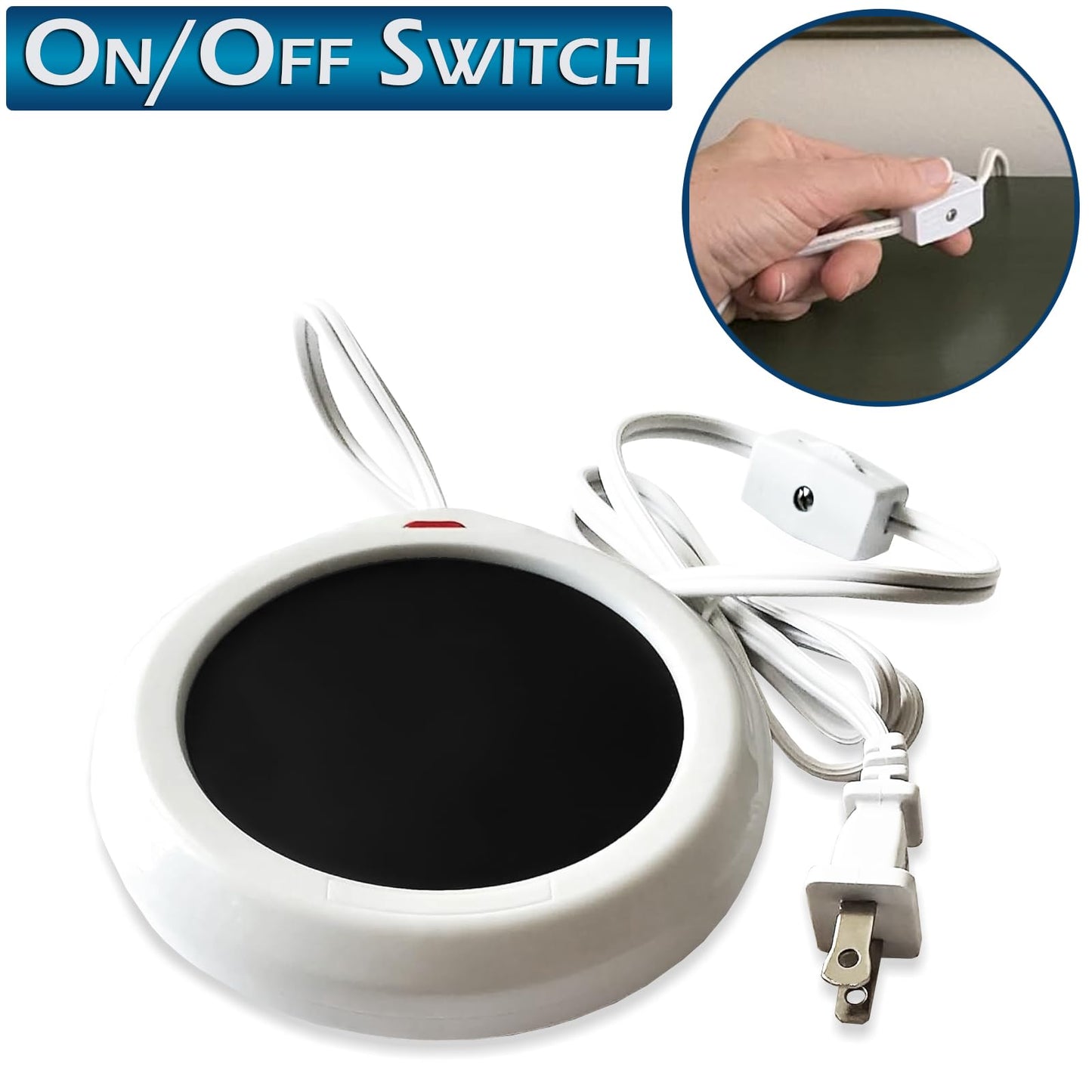 Home-X Mug Warmer, Desktop Heated Coffee & Tea - Candle & Wax Warmer (White)