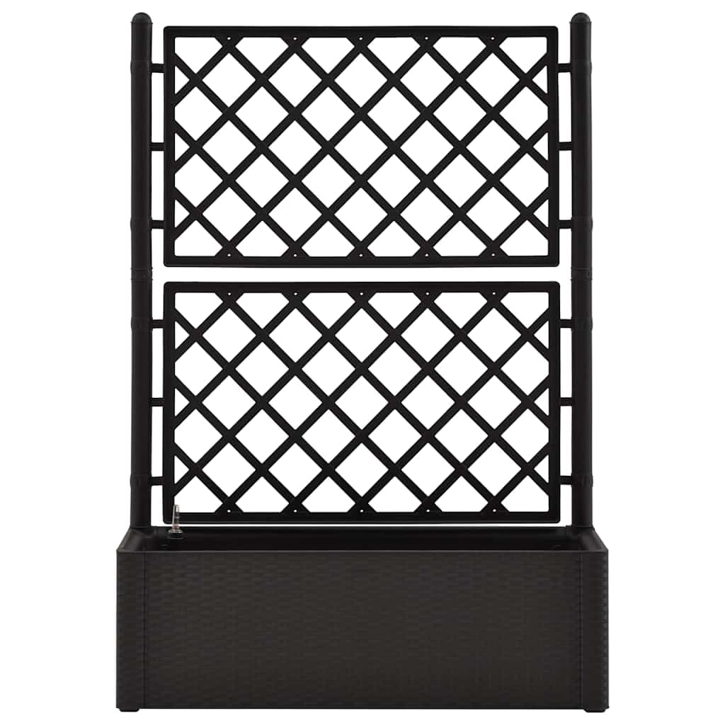 Tmriohed Self-Watering Trellis Planter Box Anthracite Plastic 39.4x16.9x55.9 in Large Outdoor Planter Box for Climbing Plants Patio Balcony Garden