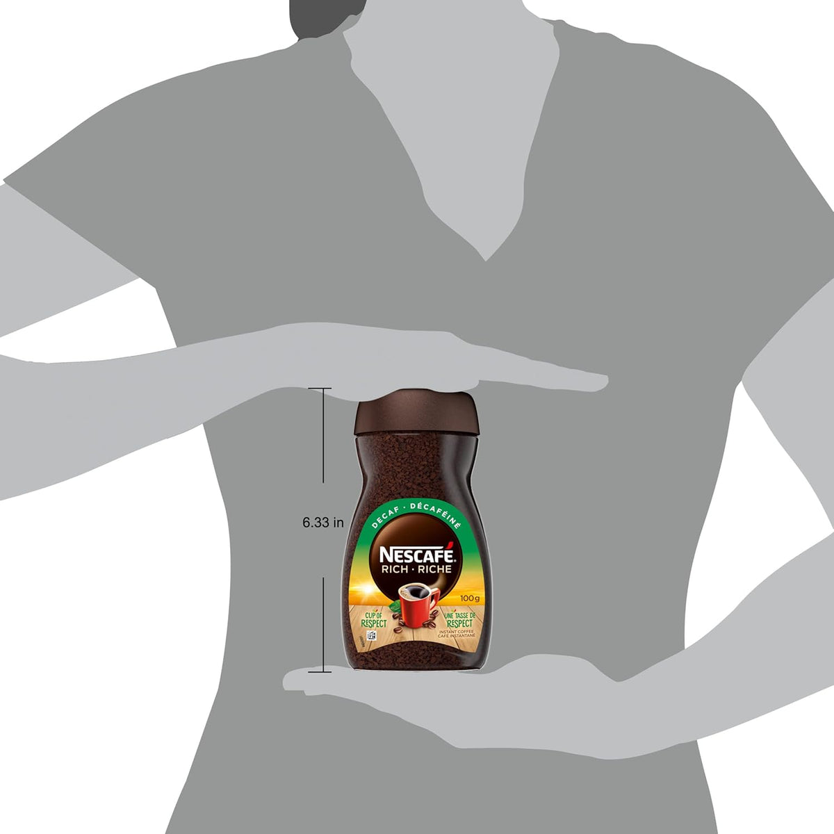NESCAFÉ RICH Decaffeinated Dark Roast Instant Coffee - 100g Pack for Smooth Flavor
