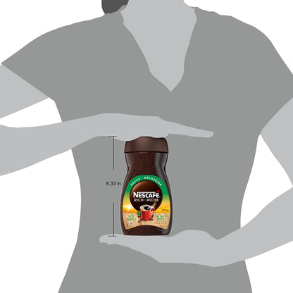 NESCAFÉ RICH Decaffeinated Dark Roast Instant Coffee - 100g Pack for Smooth Flavor