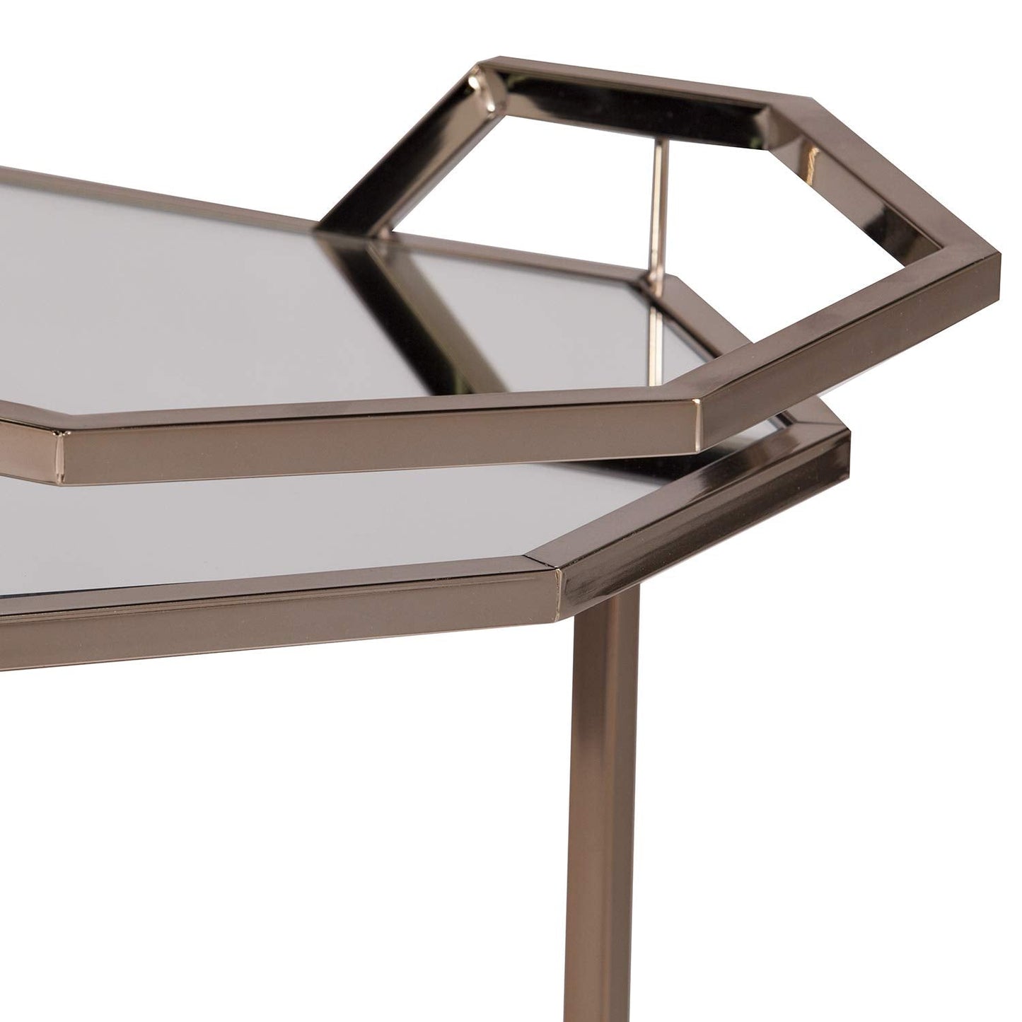 SEI Furniture Ari Art serving cart, Champagne with mirror (AMZ1102ZH)