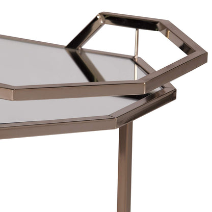 SEI Furniture Ari Art serving cart, Champagne with mirror (AMZ1102ZH)
