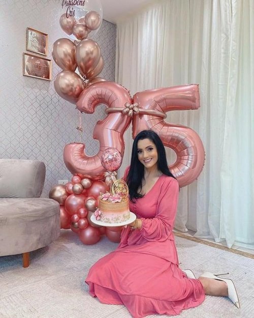 40 Inch Pearl Pink Birthday Balloons - 28 Number Balloons for Celebrations & Graduation Decor
