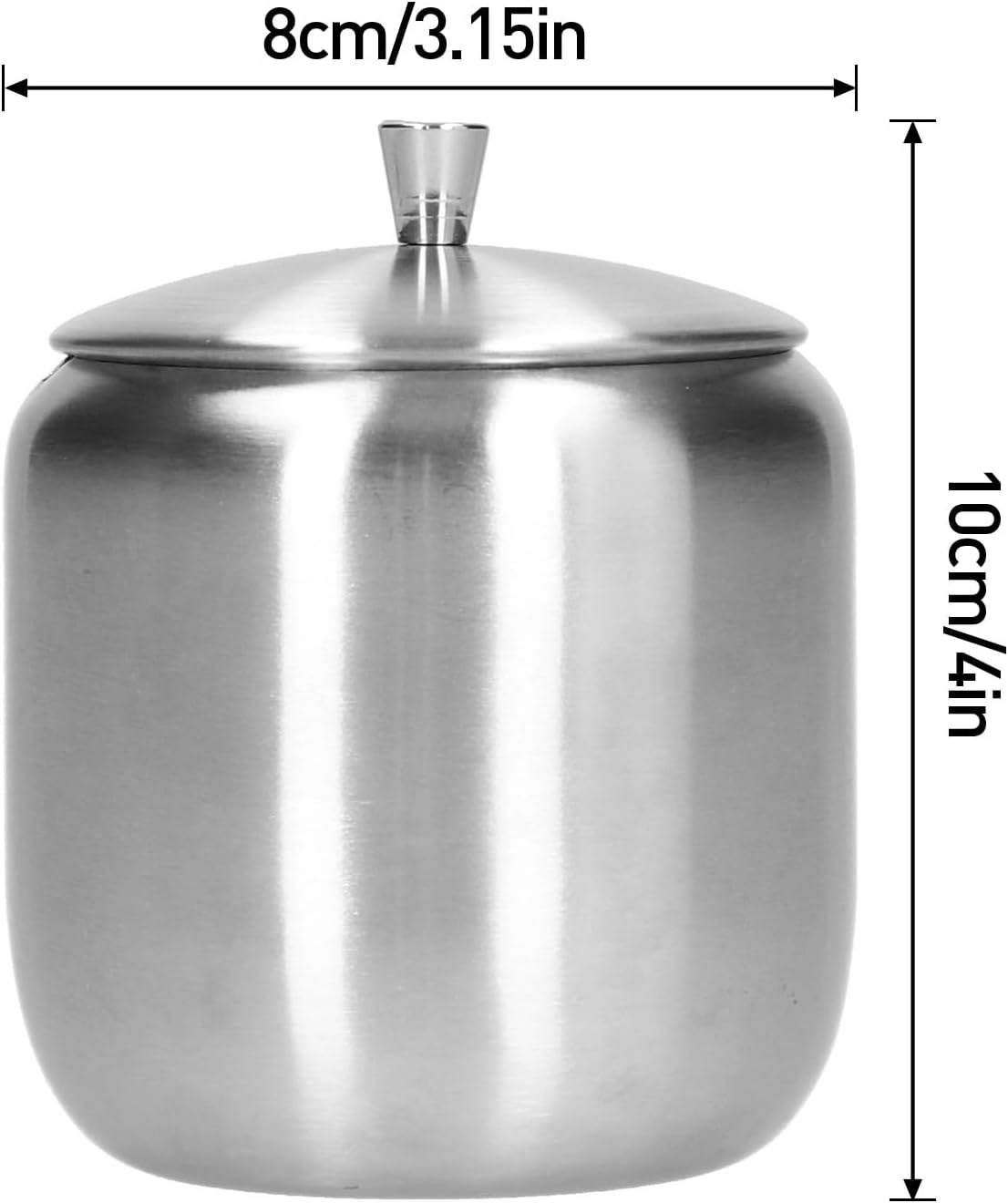 Tomotato Sugar Bowl, 370ML 304 Stainless Steel Polished Brushed Sugar Container with Spoon and Lid