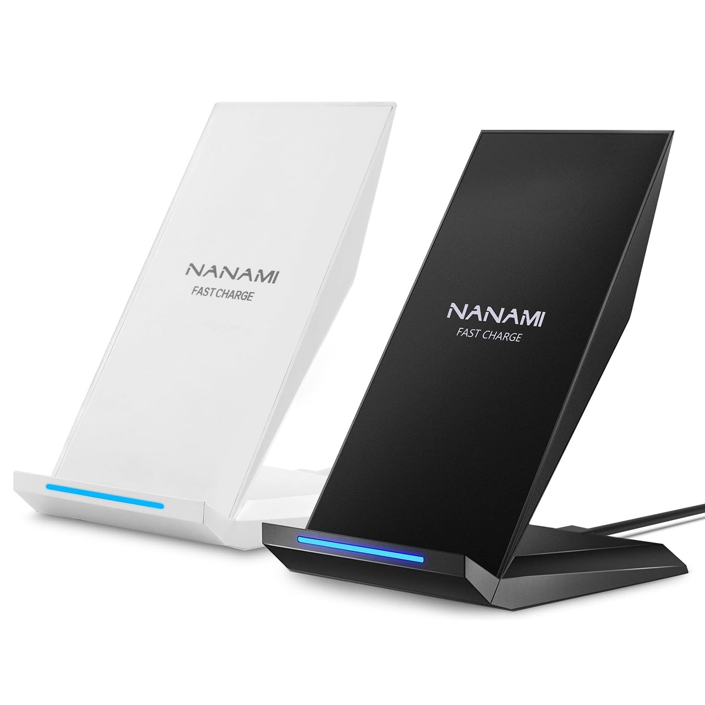 Fast Wireless Charger, [2 Pack] NANAMI Qi Certified Wireless Charging Stand Compatible iPhone 17/17 Air/17 Pro/17 Pro Max/16/15/14/13/12, Phone Charger for Galaxy S25/S24/S23/S22 and Qi-Enabled Phone