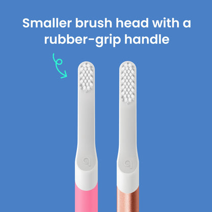 Quip Sonic Toothbrush for Kids with Timer - Includes Extra Brush Head and Travel Cover Mount - Electric, Soft Bristle Refill Head, Rubber Handle, 3 Month Battery Life - Travel Toothbrush - Blue