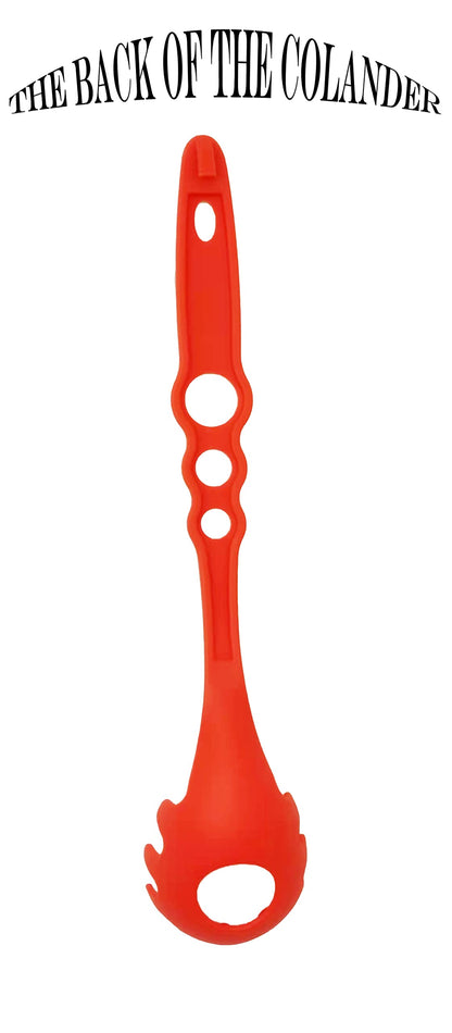 4-in-1 Large Measure Portion Control/Nylon Spaghetti Spoon/Spoon Strainer/Spaghetti Measurer Tool Quick Pasta Measuring Tool With 3 Different Sizes Measuring Holes,For Kitchen Cooking Tool ORANGE】