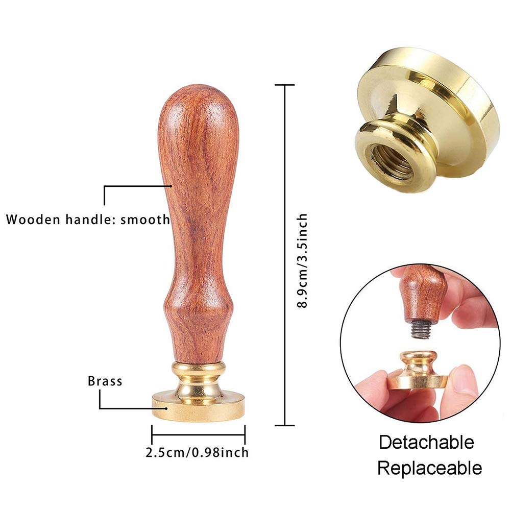 CRASPIRE Wax Seal Stamp Orange on Branch with Flower Leaf Sealing Fruit Retro Wood 25mm Removable Brass Head Handle for Party Wedding Invitation Envelope Greeting Card