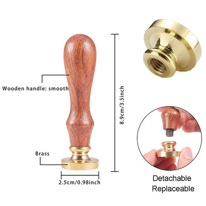 CRASPIRE Wax Seal Stamp Orange on Branch with Flower Leaf Sealing Fruit Retro Wood 25mm Removable Brass Head Handle for Party Wedding Invitation Envelope Greeting Card