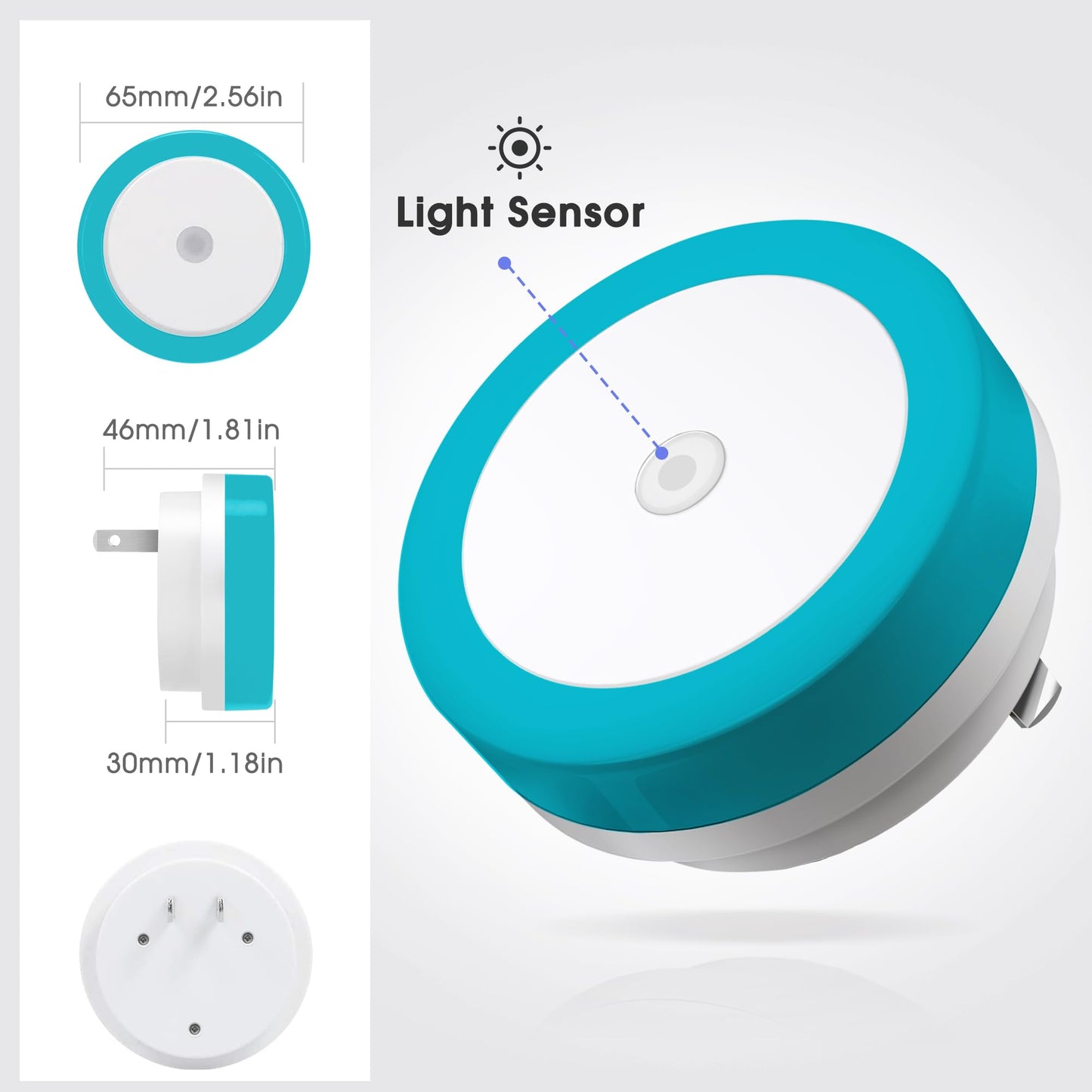 Briignite LED Baby Night Lights Plug into Wall [4Pack], Nightlight with Light Sensors for Kids Room, Bathroom Stair Lights, Hallway Light, Warm White
