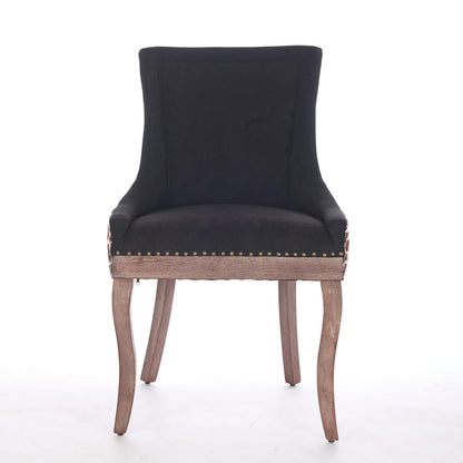 Upholstered Dining Chairs Set of 2,Mid Century Modern Dining Room Chairs with Solid Wood Frame Bronze Nail Head,Armless Accent Chair for Living Room Kitchen Restaurant 36.4" H Leopard