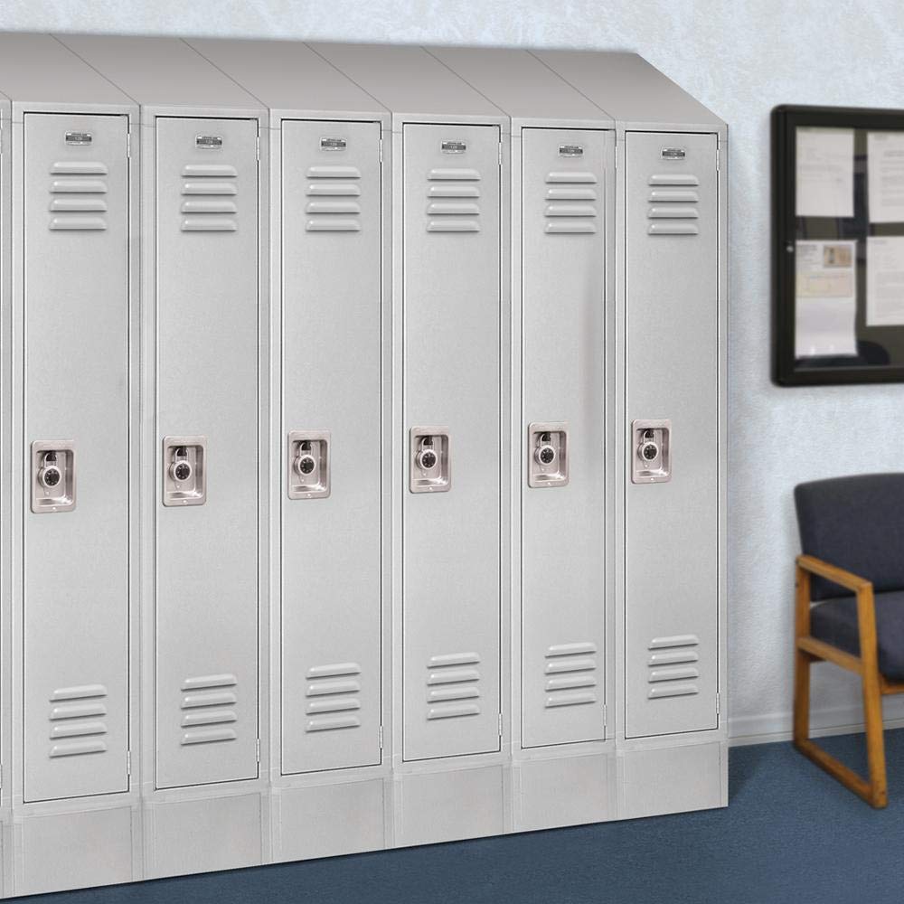 Salsbury Industries 61368GY-U Standard Metal Locker Single Tier 3 Wide 6 Feet High 18-Inch Deep Gray Unassembled Gray