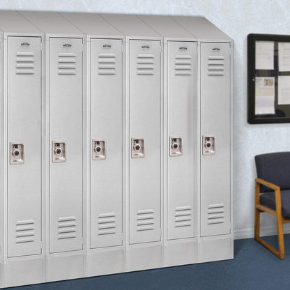 Salsbury Industries 61368GY-U Standard Metal Locker Single Tier 3 Wide 6 Feet High 18-Inch Deep Gray Unassembled Gray