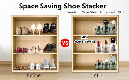 Yes!Fresh Closet 3 12 Pack) Shoe Slots Organizer, Boutique Display Style Shoe Stacker for A Pair of Shoes, Separable