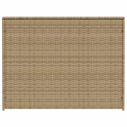 Kalmrek Garden Storage Box 259.9 Gal Poly Rattan Chest with Bag and Gas Springs for Outdoor Patio Yard Porch Deck Storage Bench Organizer