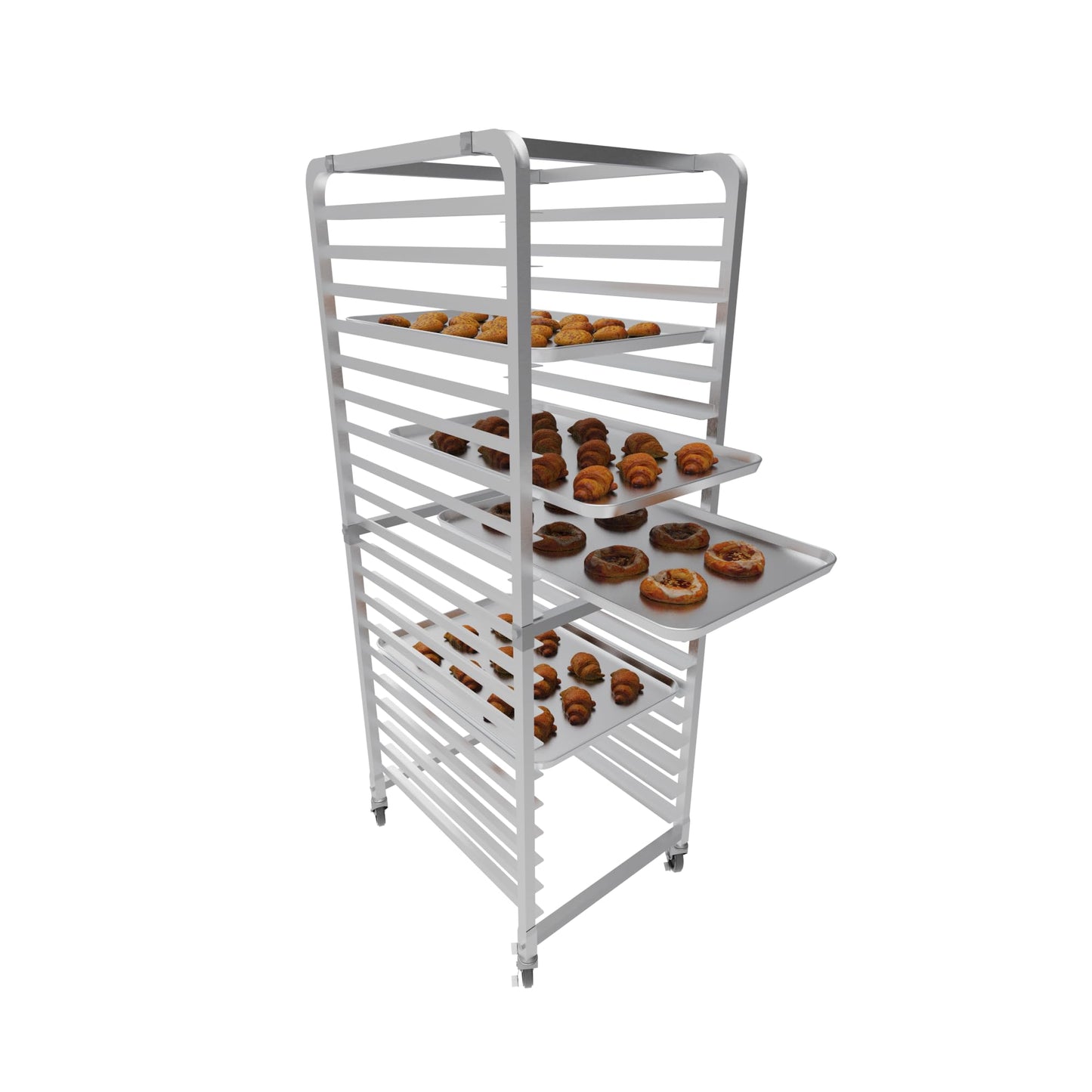 CURTA 20-Tier Heavy Duty Bun Pan Bakery Rack with 5" Wheels, NSF Certified, Heavy Duty, 26" D x 20" W x 69" H, Storage for Half & Full Sheets