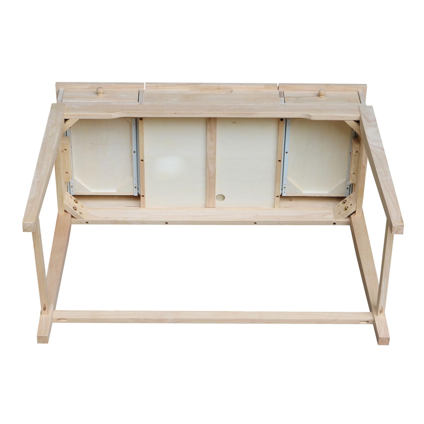 Solid Wood Vanity Table, Unfinished