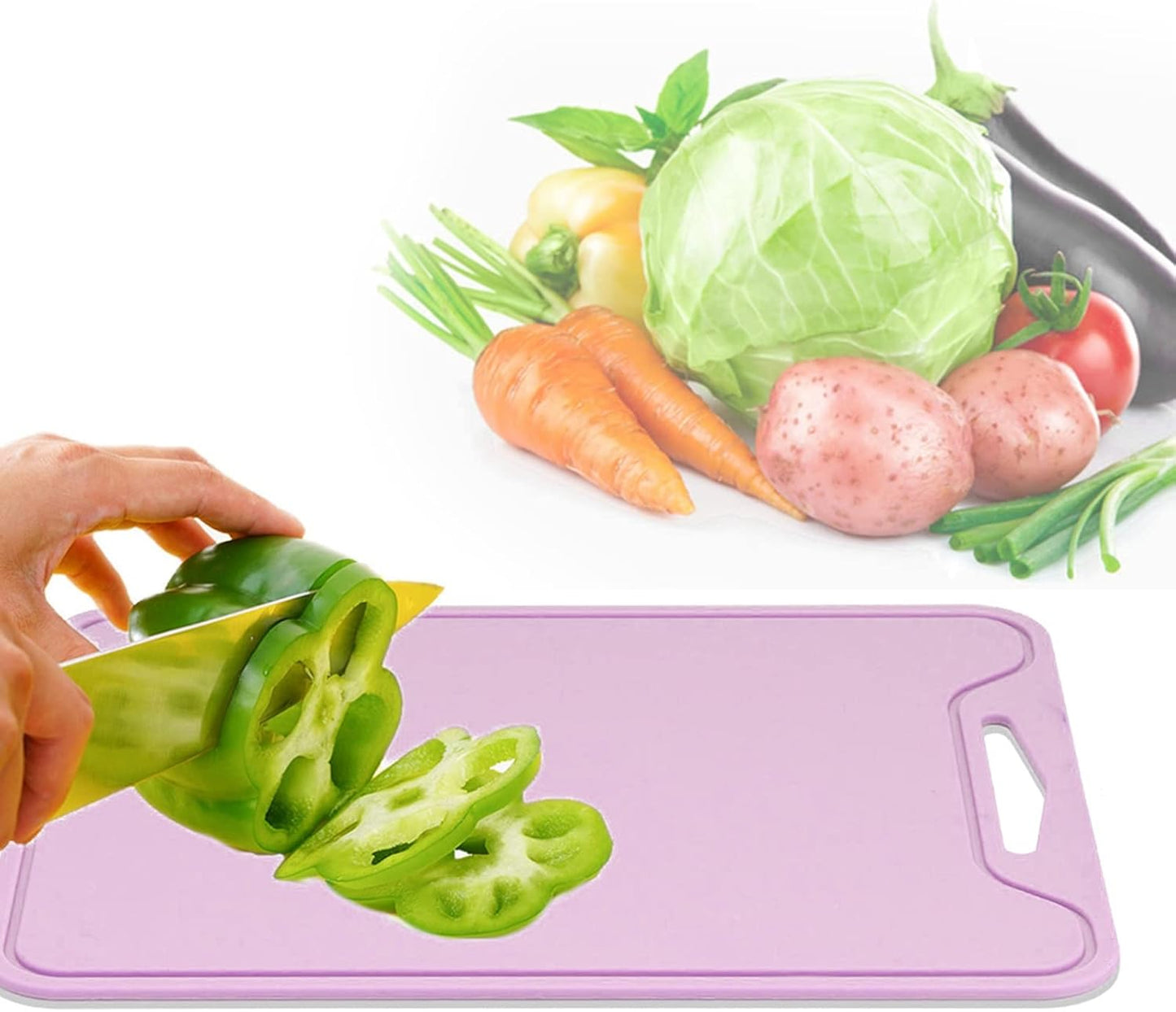 GLOGLOW Safety Food Grade Silicone Cutting Board, 11.8 x 8.7in, Flexible Chopping Board for Home Kitchen Use