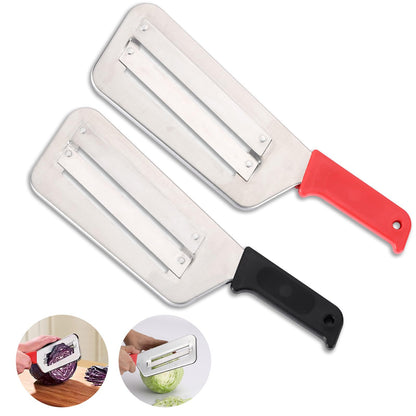 Cabbage Chopper Shredder, 2 Pack Cabbage Cutter Knife Kitchen Slicer Sauerkraut Cutter Coleslaw Grater, Sharp Stainless Steel Blades, Black & Red Handle