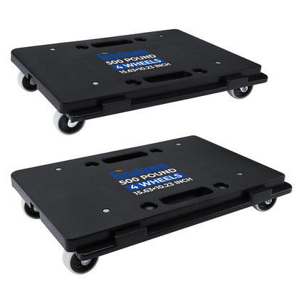 Furniture Dolly, 2 Pack Moving Dolly Connectable, 15.63 x 10.23 inch, 500 Lbs Capacity, Furniture Movers 4 Wheels Heavy Duty, Small Flat Dolly Cart, Portable and Light Dollies