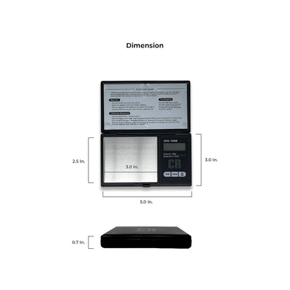 CR Scale Premium Digital Food Scale - 100g by 0.01g, Portable Black (JDS-100B) with Battery Included