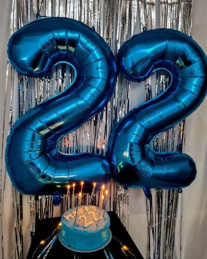Metallic Blue Number 2 Balloon - 40 Inch 2nd Birthday Decoration for Toddlers | Sparkling Party Decor