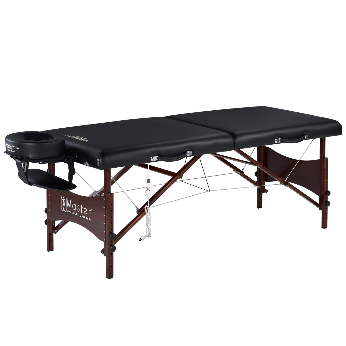 Master Massage 30" Roma Therma Top Heated Portable Massage Table, Wide Salon Spa Beauty Facial Bed with Adjustable Heating System, Face Pillow, and Carrying Bag (Black)