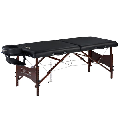 Master Massage 30" Roma Therma Top Heated Portable Massage Table, Wide Salon Spa Beauty Facial Bed with Adjustable Heating System, Face Pillow, and Carrying Bag (Black)