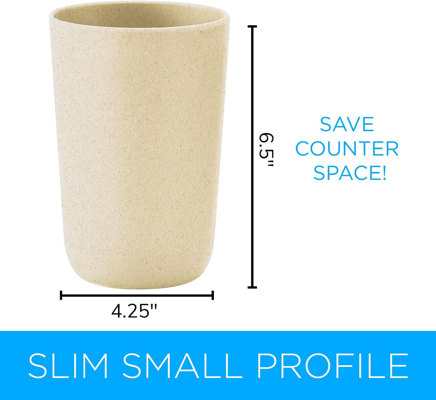Modern Slim Bamboo Cream Kitchen Utensil Holder Caddy, Rust Proof and Dishwasher Safe for Countertop Organization