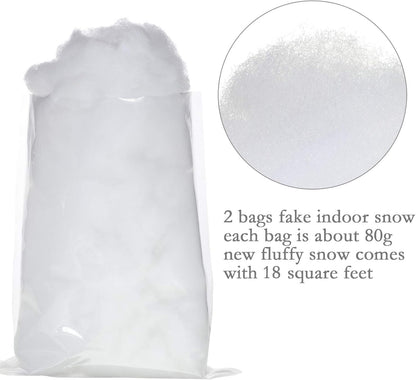 Sumind Winter Fake Snow Decoration - Fluffy Artificial Cotton Fiber for Crafts & Home Decor | White