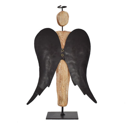 Veclotch 8.25“H Rustic Wood Angel Figurine Hand Craved Sculpture Table Top Decoration Farmhouse Statue Home Decor Memorial Gift